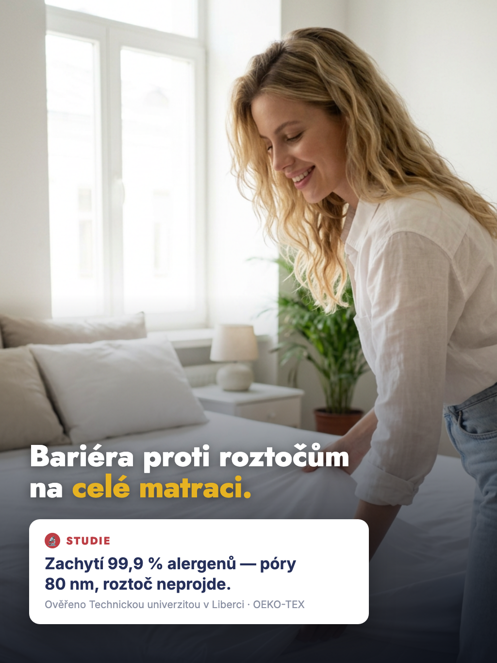 Protiroztočové prostěradlo na matraci se zipem Nanobavlna režná 90x200x20 cm